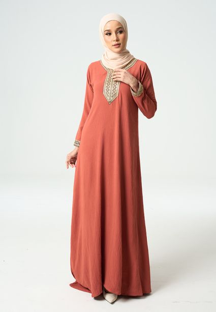 Lara Jubah Brick Orange 