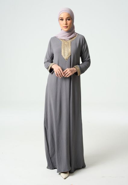 Lara Jubah Dark Grey 