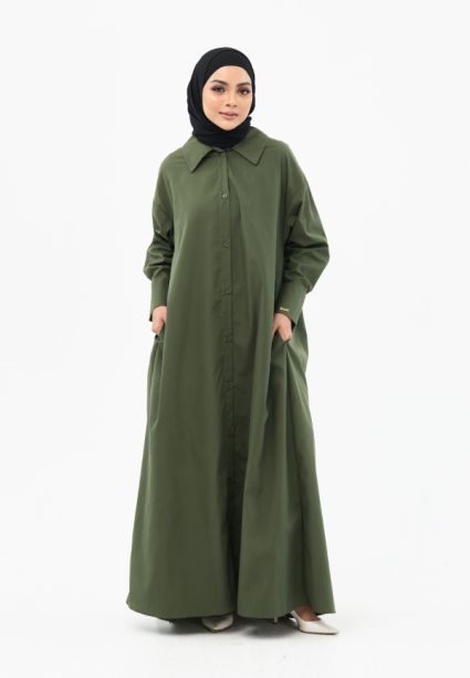 Elisa Cotton Dress Sage Green