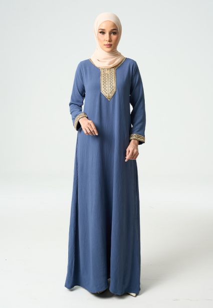 Lara Jubah Ash Blue 