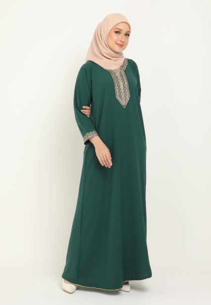 Lara Abaya Emerald Green